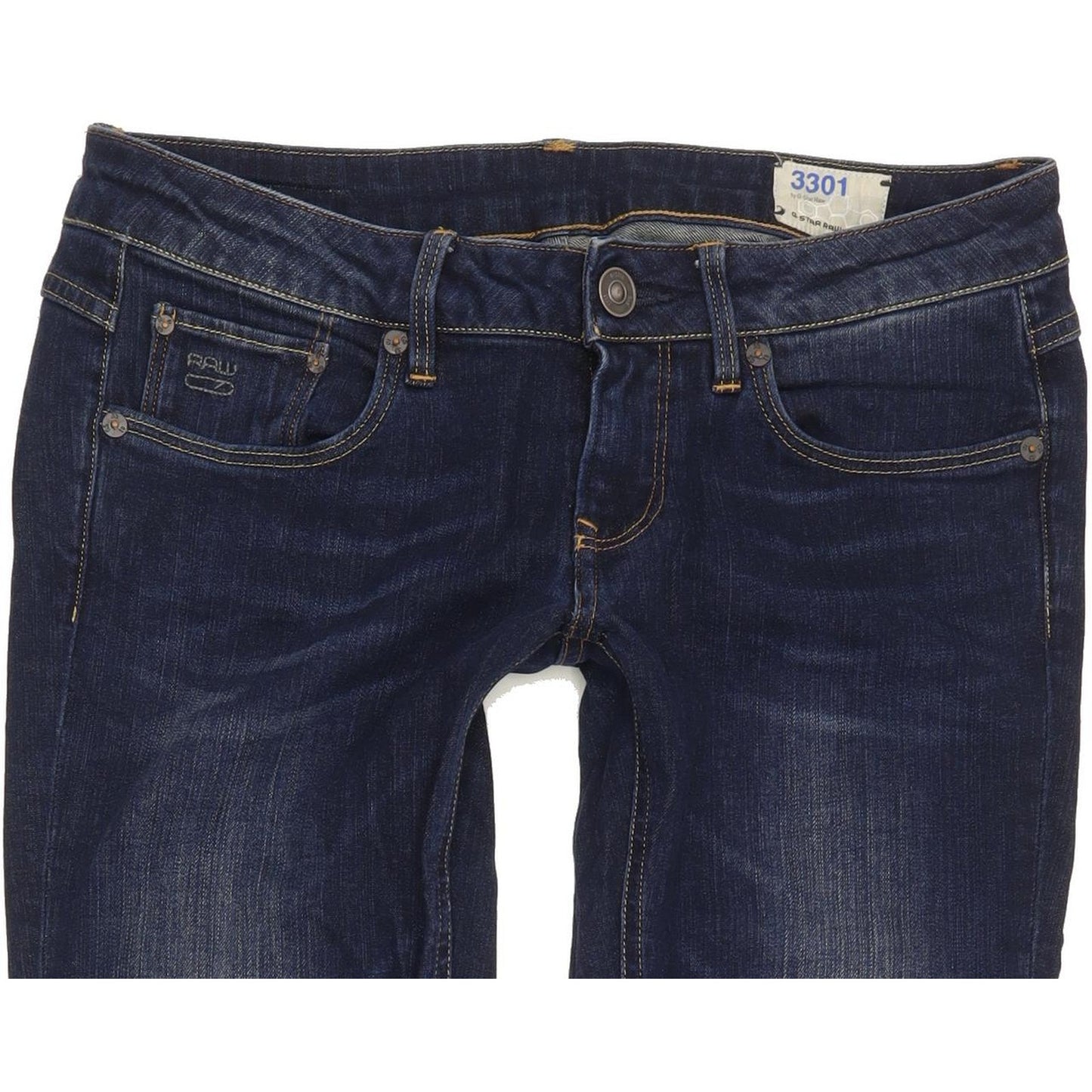 G-Star 3301 Women Blue Straight Slim Stretch Jeans W29 L30
