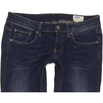 G-Star 3301 Women Blue Straight Slim Stretch Jeans W29 L30