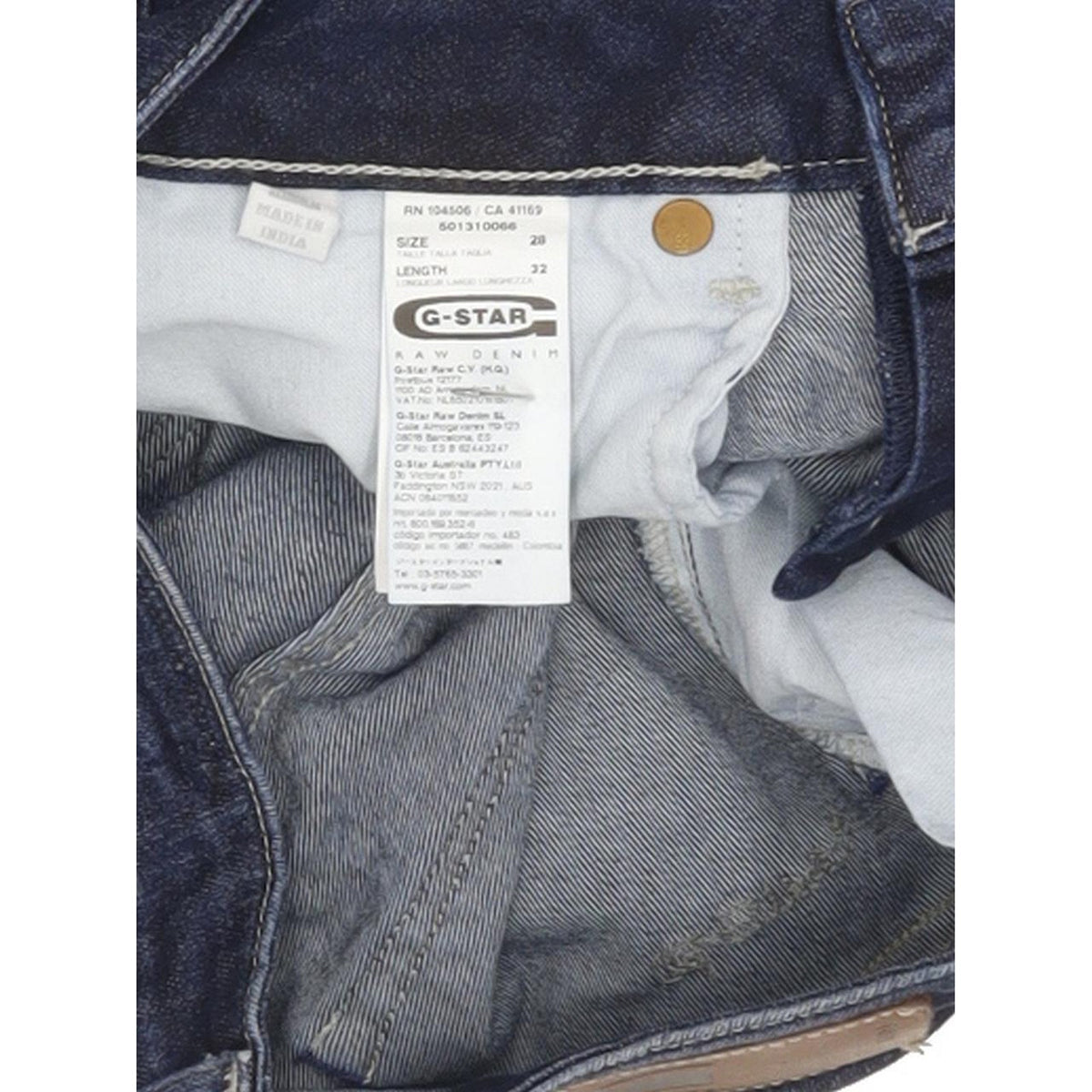 G-Star 3301 Women Blue Straight Slim Stretch Jeans W28 L32