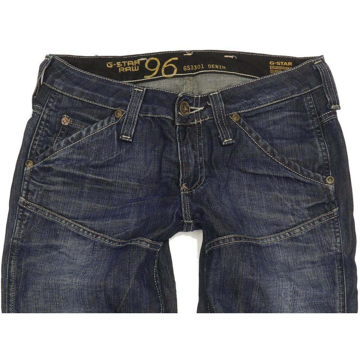 G-Star 3301 Women Blue Straight Slim Jeans W27 L31