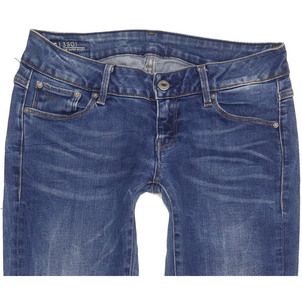 G-Star 3301-A Low Women Blue Skinny Slim Stretch Jeans W27 L31
