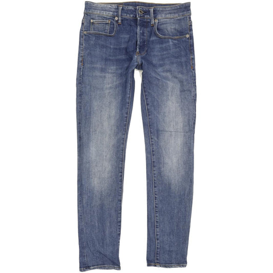 G-Star 3301 Men Blue Straight Slim Stretch Jeans W29 L29