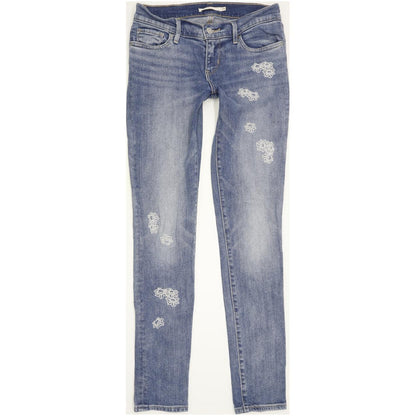 Levi's 711 Women Blue Skinny Slim Stretch Jeans W25 L30