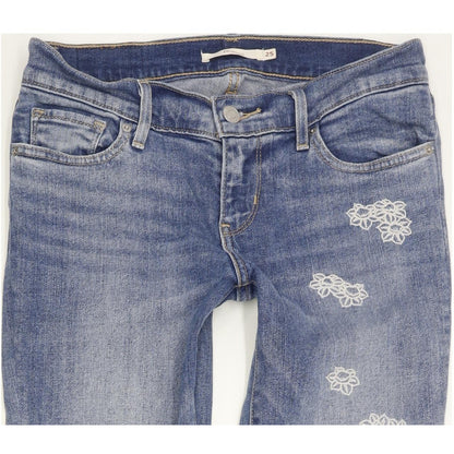 Levi's 711 Women Blue Skinny Slim Stretch Jeans W25 L30