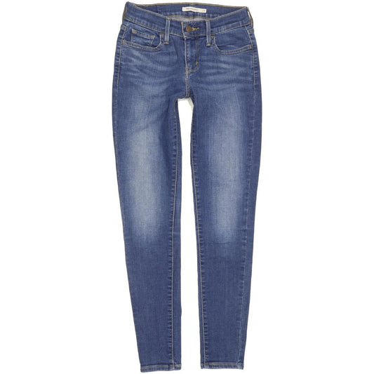 Levi's 710 Super Women Blue Skinny Slim Stretch Jeans W25 L28
