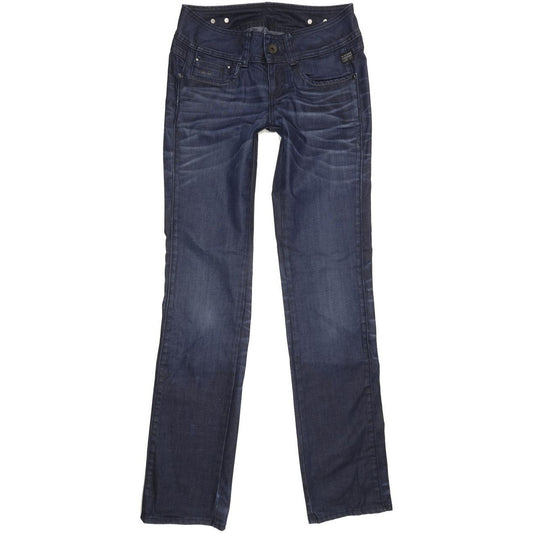 G-Star New Ford Women Blue Straight Slim Stretch Jeans W28 L34