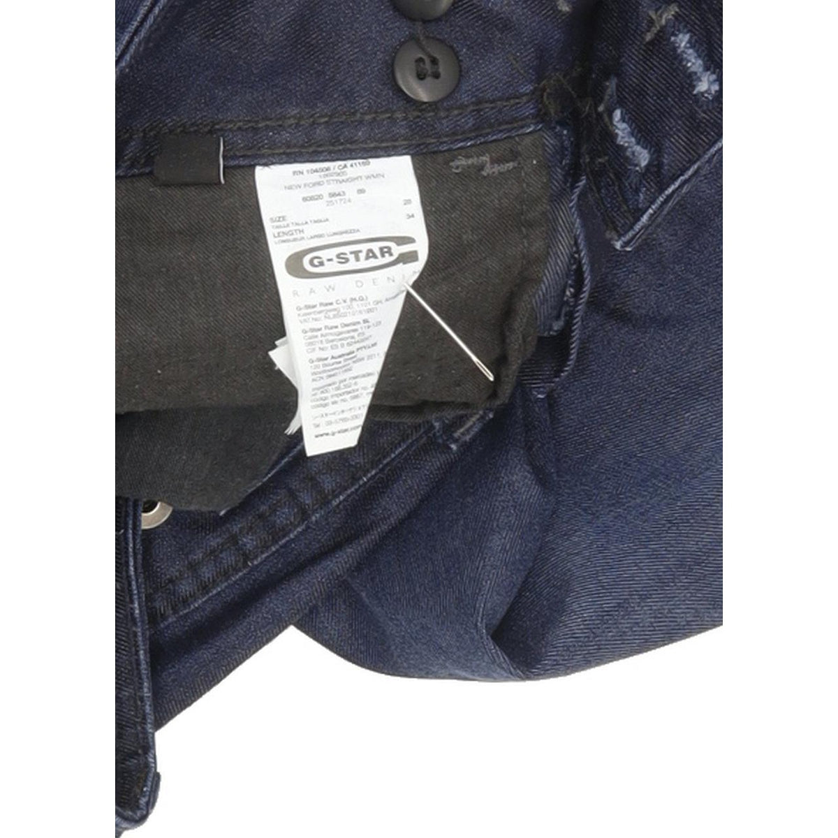 G-Star New Ford Women Blue Straight Slim Stretch Jeans W28 L34
