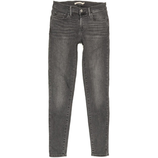Levi's 710 Super Women Charcoal Skinny Slim Stretch Jeans W26 L28