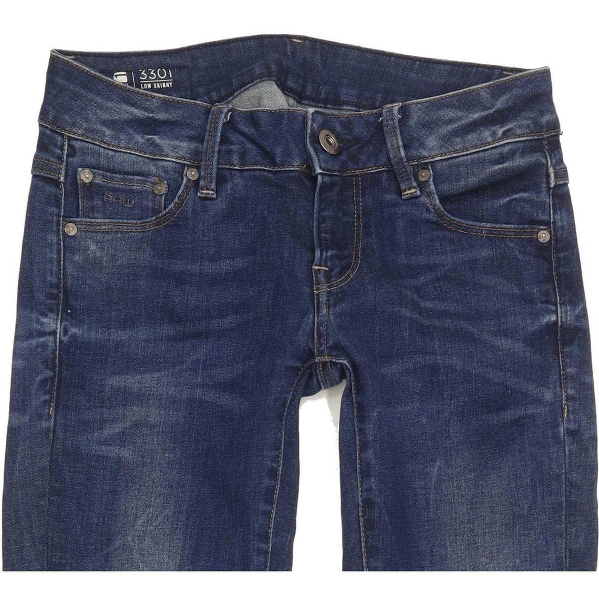 G-Star 3301 Low Women Blue Skinny Slim Stretch Jeans W23 L29