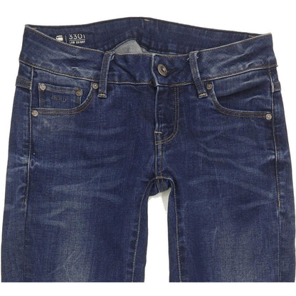 G-Star 3301 Low Women Blue Skinny Slim Stretch Jeans W23 L29