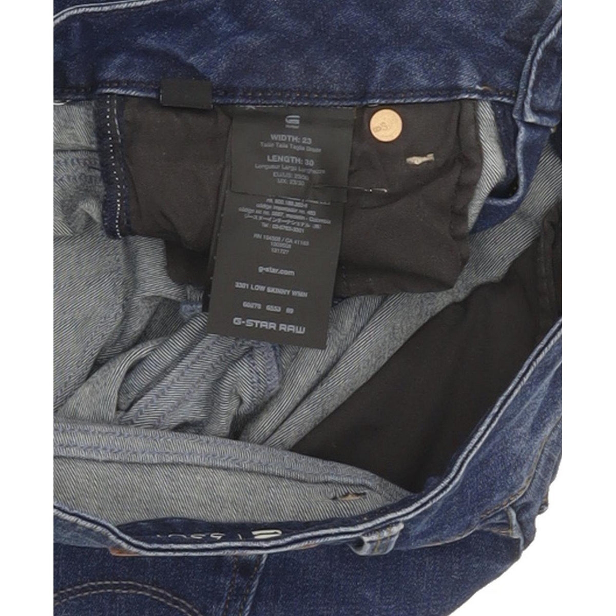G-Star 3301 Low Women Blue Skinny Slim Stretch Jeans W23 L29