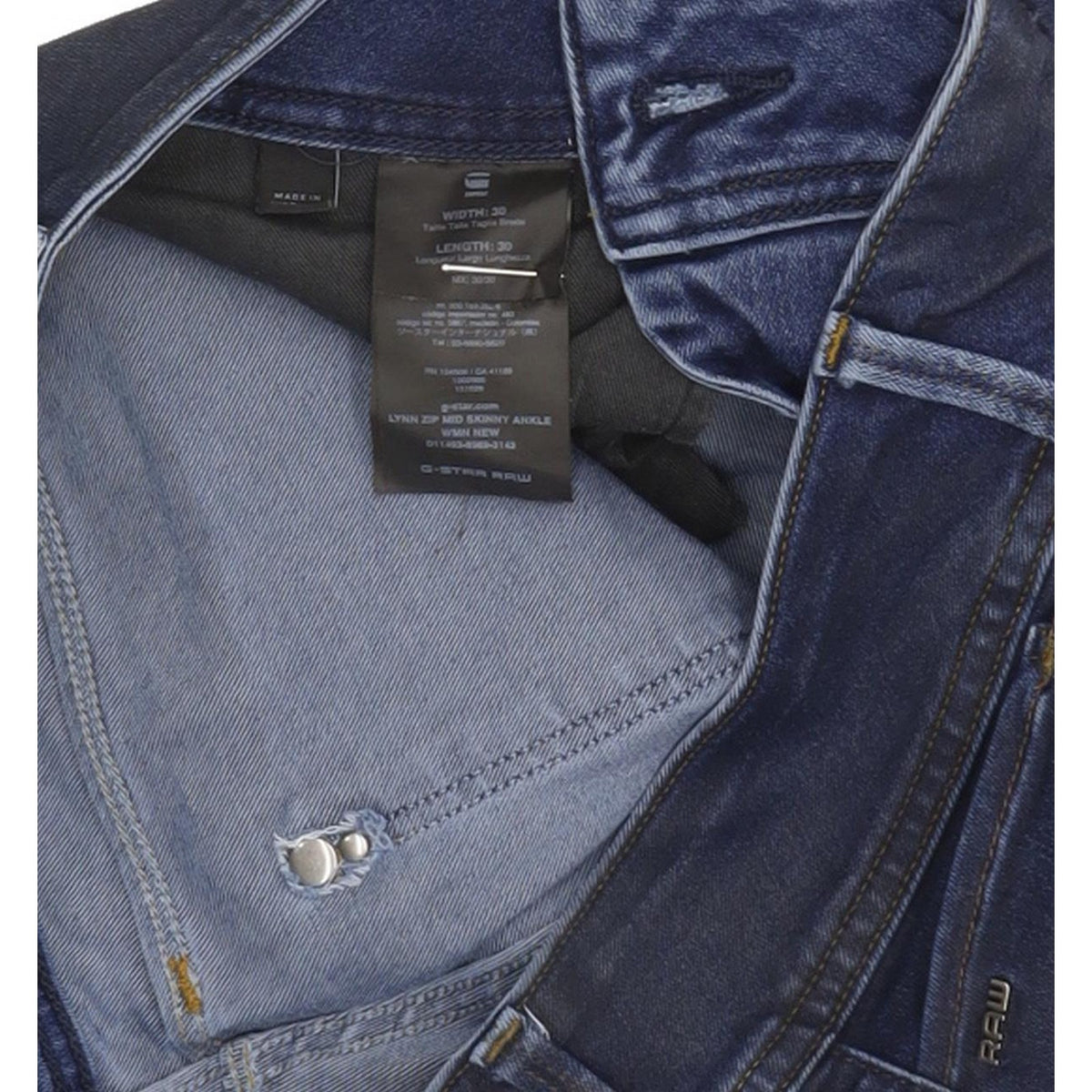 G-Star Lynn Zip Ankle Women Blue Skinny Slim Stretch Jeans W30 L30