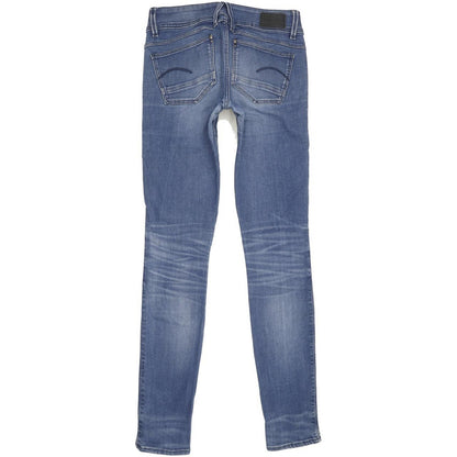 G-Star Lynn Mid Women Blue Skinny Slim Stretch Jeans W26 L32
