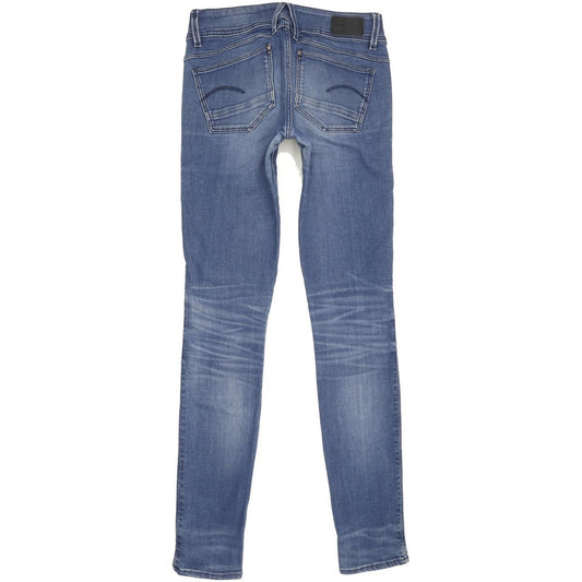 G-Star Lynn Mid Women Blue Skinny Slim Stretch Jeans W26 L32