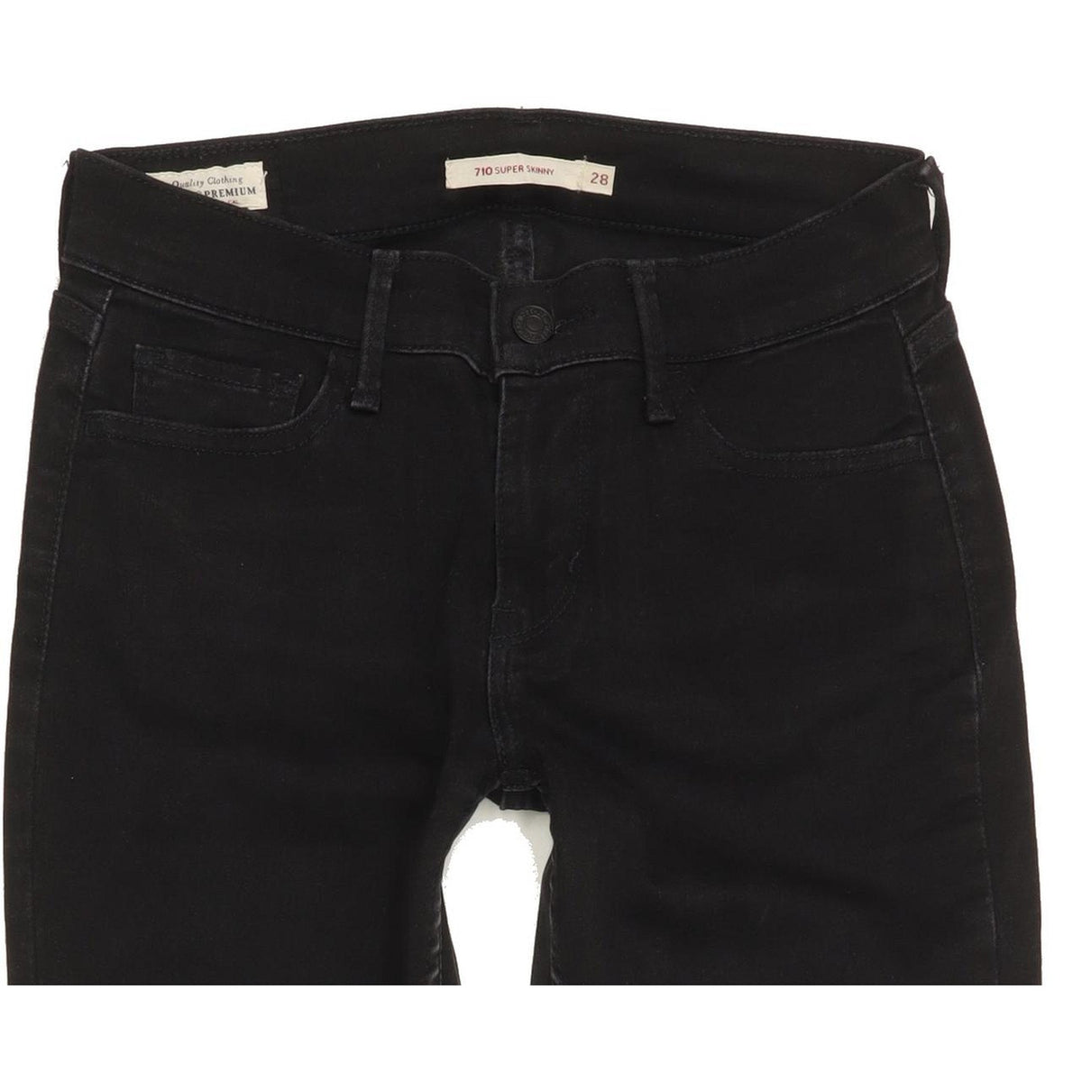 Levi's 710 Super Women Black Skinny Slim Stretch Jeans W28 L28