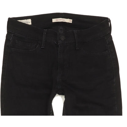 Levi's 710 Super Women Black Skinny Slim Stretch Jeans W28 L28