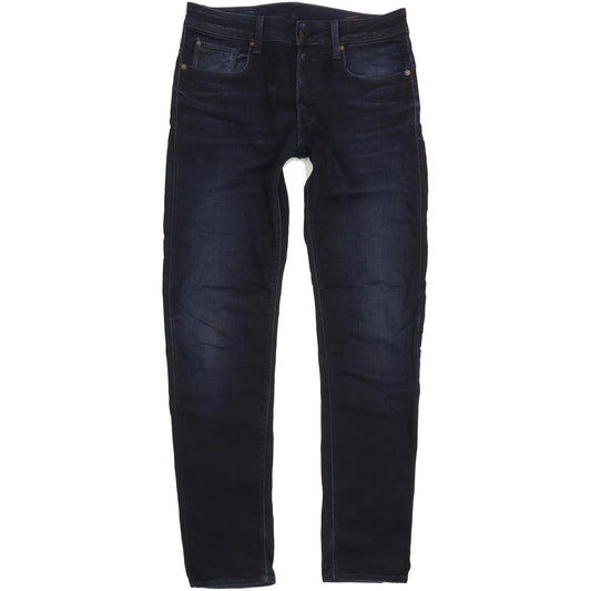 G-Star 3301 Men Navy Straight Slim Stretch Jeans W31 L33