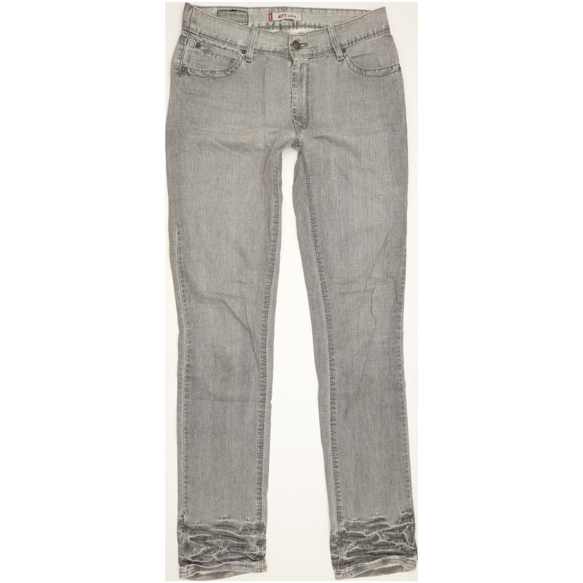 Levi's 471 Women Grey Straight Slim Stretch Jeans W32 L34