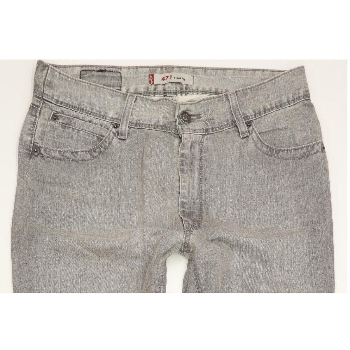 Levi's 471 Women Grey Straight Slim Stretch Jeans W32 L34