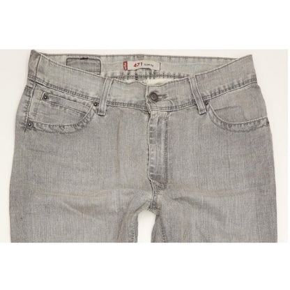 Levi's 471 Women Grey Straight Slim Stretch Jeans W32 L34