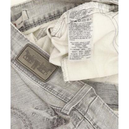 Levi's 471 Women Grey Straight Slim Stretch Jeans W32 L34