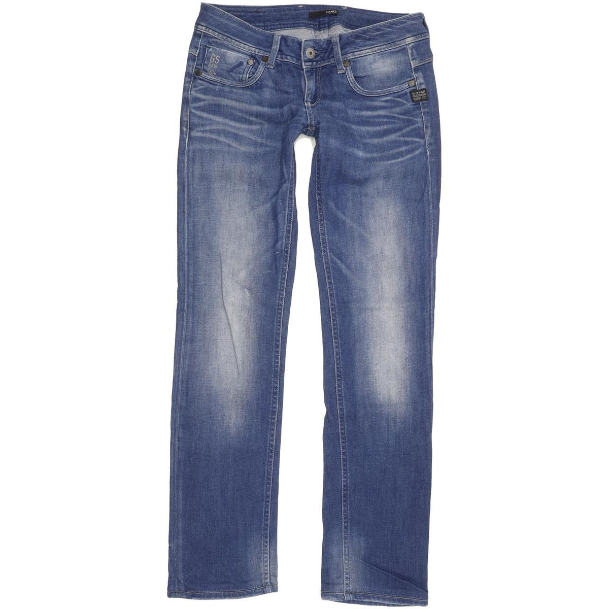 G-Star Attacc Women Blue Straight Slim Stretch Jeans W28 L30