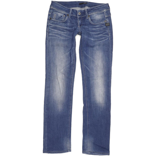 G-Star Attacc Women Blue Straight Slim Stretch Jeans W28 L30