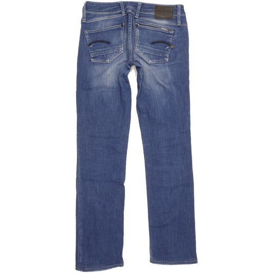 G-Star Attacc Women Blue Straight Slim Stretch Jeans W28 L30