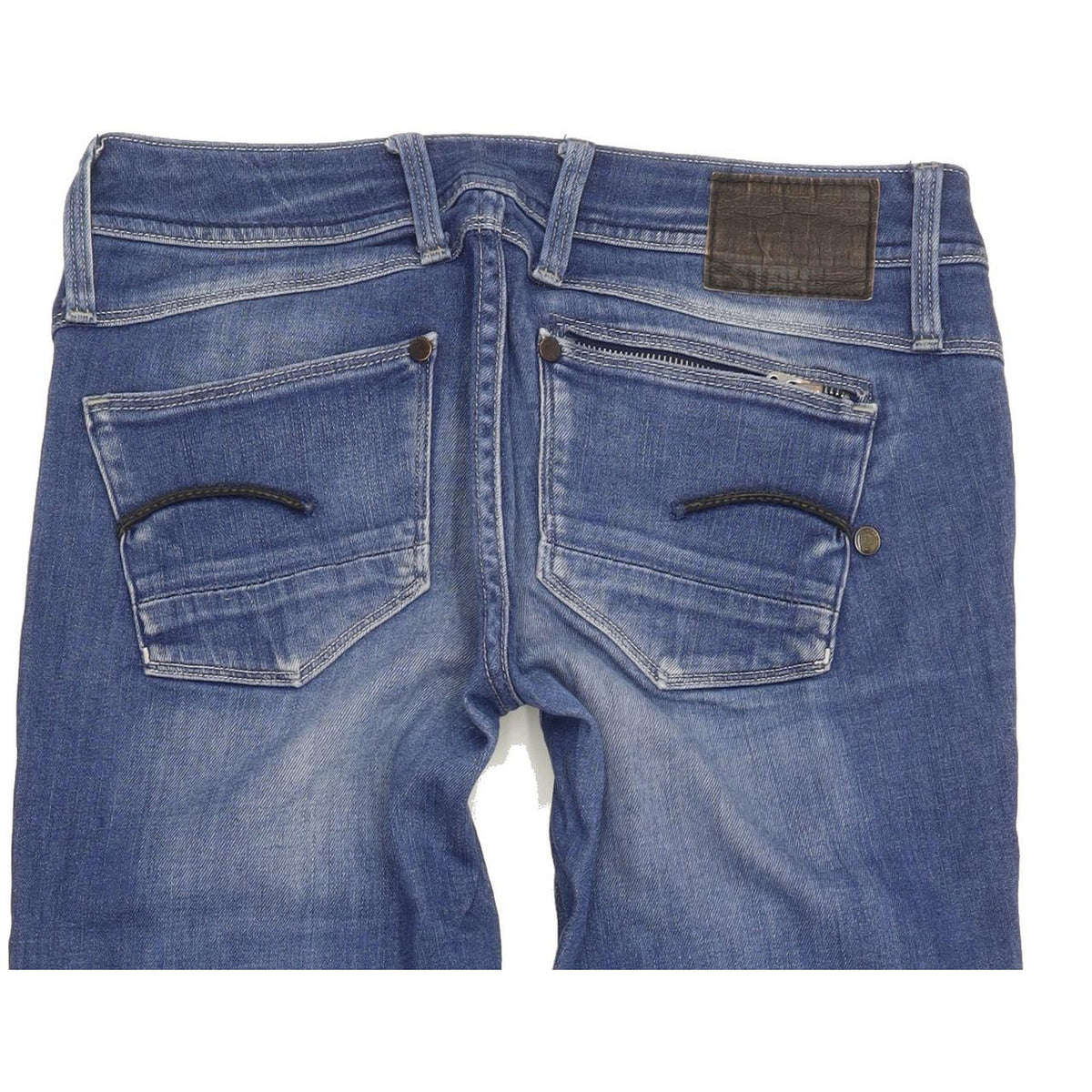 G-Star Attacc Women Blue Straight Slim Stretch Jeans W28 L30
