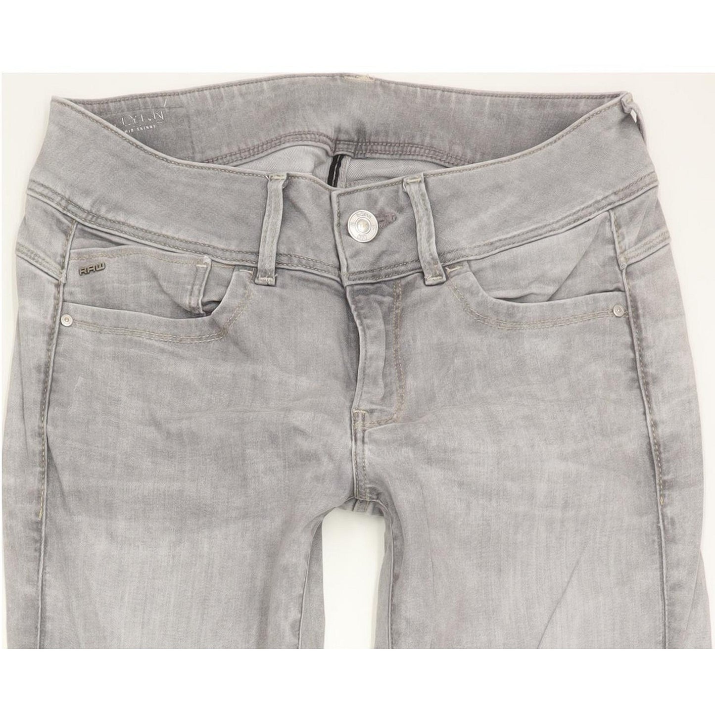G-Star Lynn Mid Women Grey Skinny Slim Stretch Jeans W28 L31