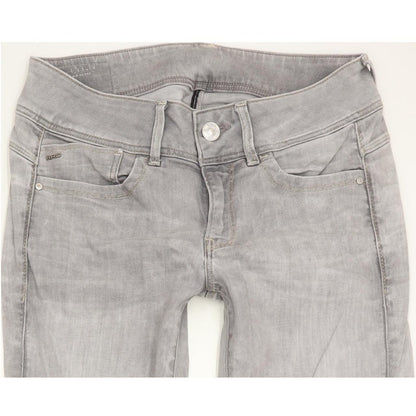 G-Star Lynn Mid Women Grey Skinny Slim Stretch Jeans W28 L31