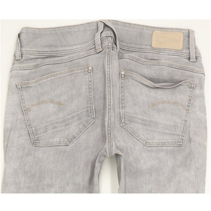 G-Star Lynn Mid Women Grey Skinny Slim Stretch Jeans W28 L31
