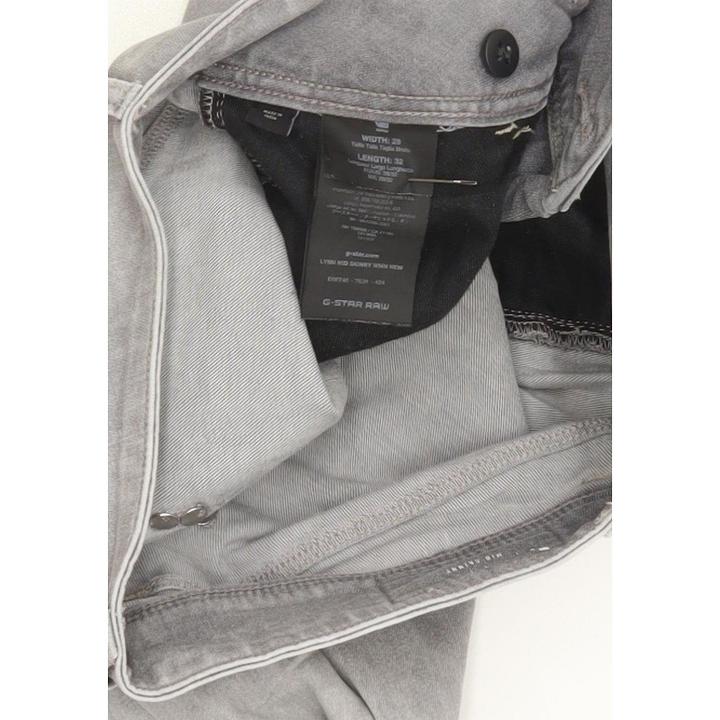 G-Star Lynn Mid Women Grey Skinny Slim Stretch Jeans W28 L31