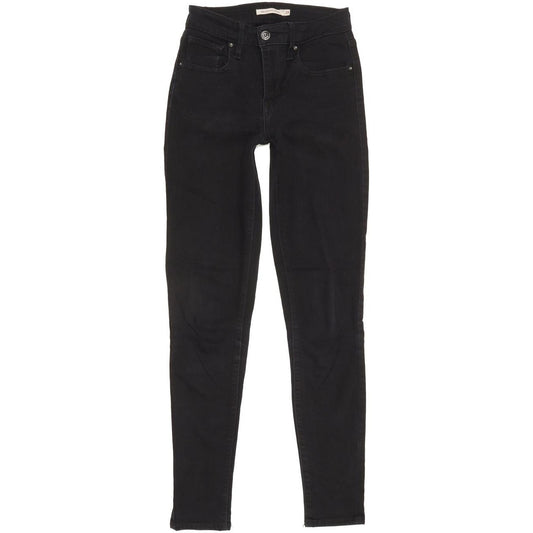 Levi's 721 Women Black Skinny Slim Stretch Jeans W25 L30