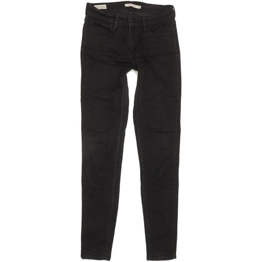 Levi's 710 Super Women Black Skinny Slim Stretch Jeans W27 L29