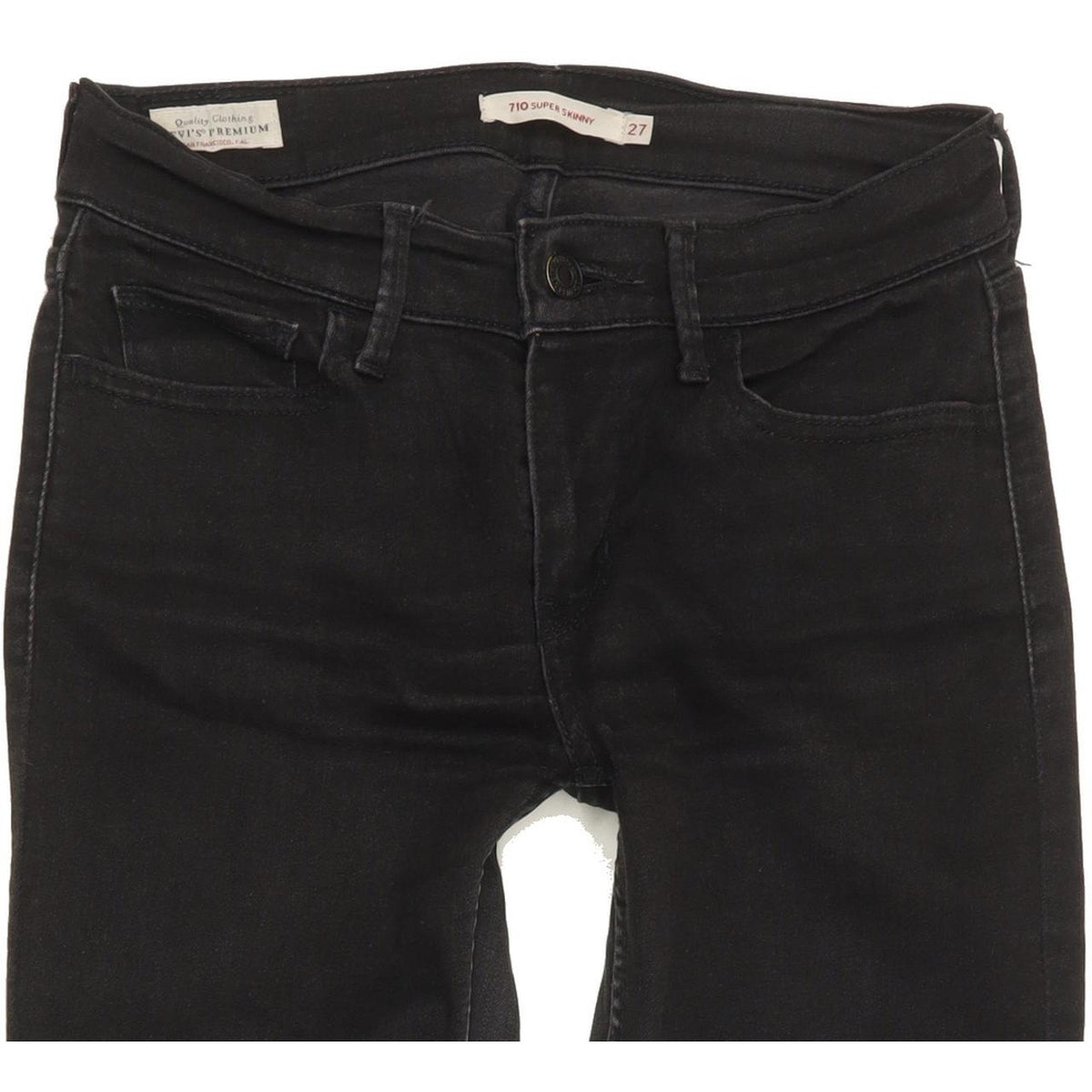 Levi's 710 Super Women Black Skinny Slim Stretch Jeans W27 L29
