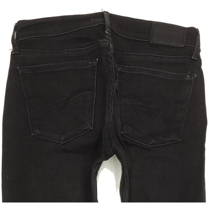 Levi's 710 Super Women Black Skinny Slim Stretch Jeans W27 L29
