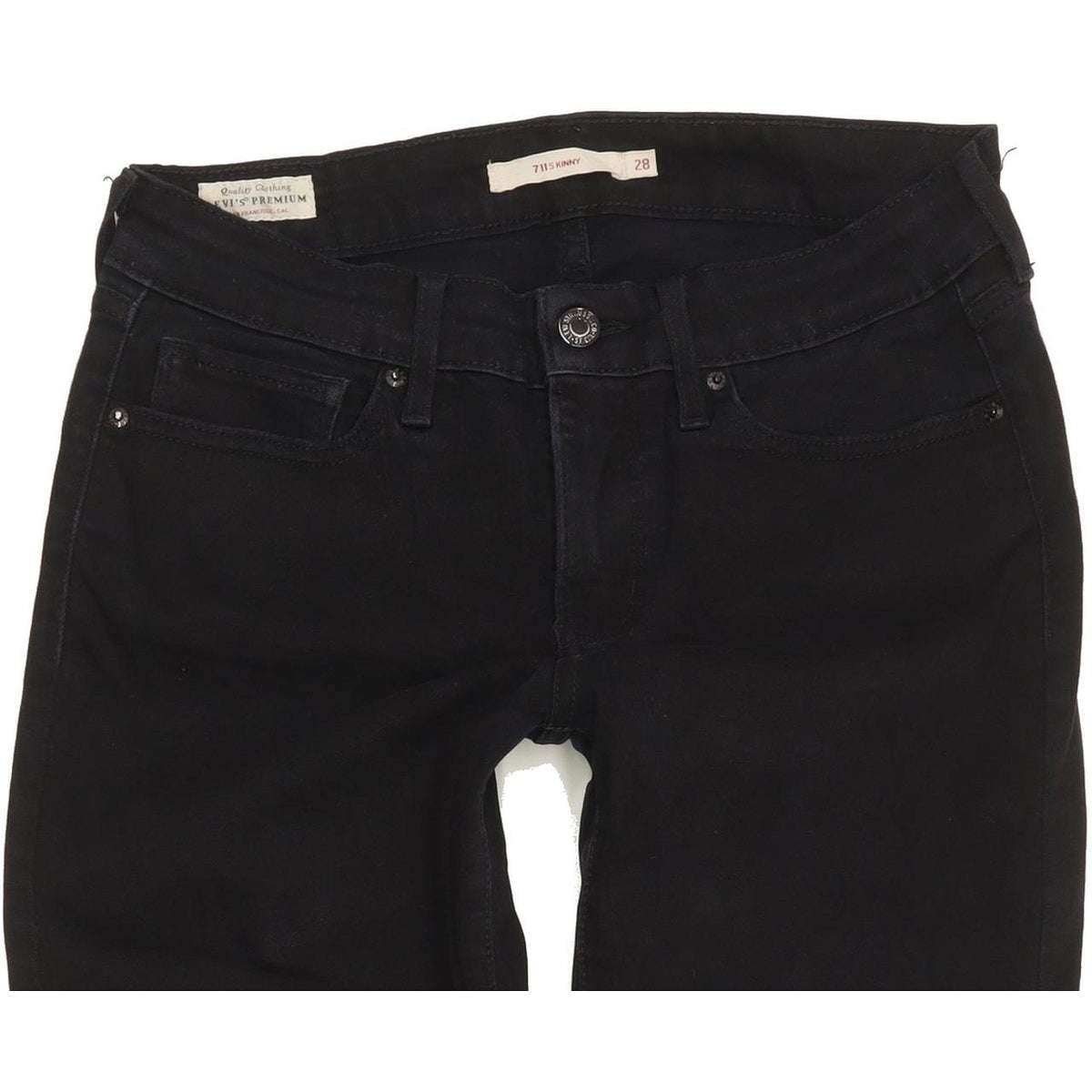 Levi's 711 Women Black Skinny Slim Stretch Jeans W28 L29