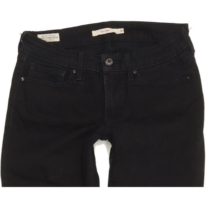 Levi's 711 Women Black Skinny Slim Stretch Jeans W28 L29