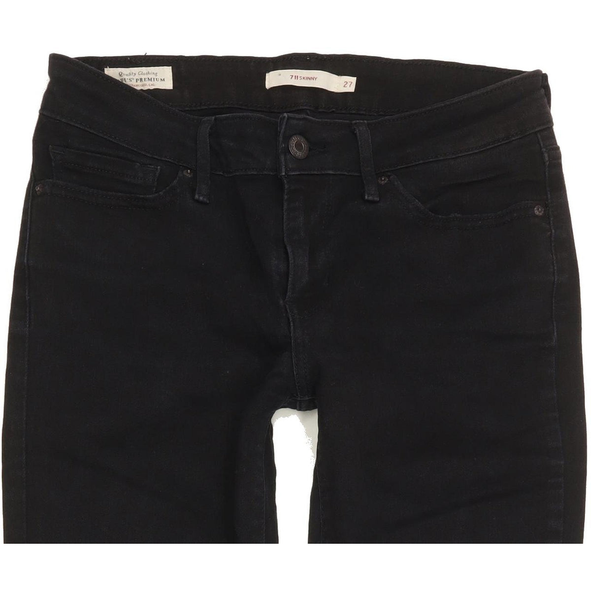 Levi's 711 Women Black Skinny Slim Stretch Jeans W27 L30