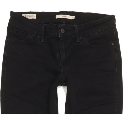 Levi's 711 Women Black Skinny Slim Stretch Jeans W27 L30