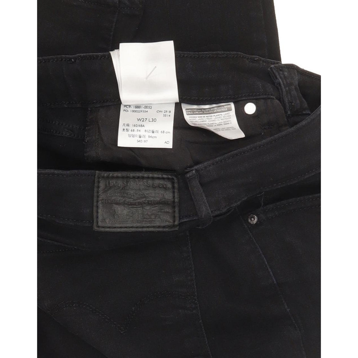Levi's 711 Women Black Skinny Slim Stretch Jeans W27 L30
