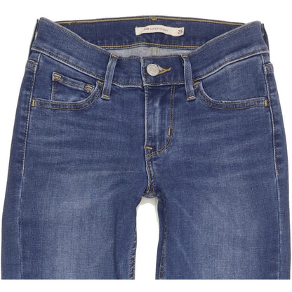 Levi's 710 Super Women Blue Skinny Slim Stretch Jeans W25 L29