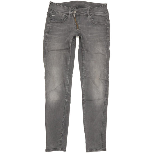 G-Star Lynn Zip Women Grey Skinny Slim Stretch Jeans W29 L31