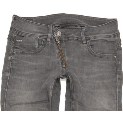 G-Star Lynn Zip Women Grey Skinny Slim Stretch Jeans W29 L31