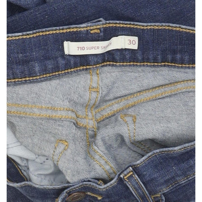 Levi's 710 Super Women Blue Skinny Slim Stretch Jeans W30 L28
