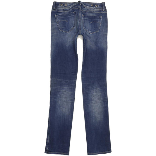 G-Star New Ford Women Blue Straight Slim Stretch Jeans W28 L34