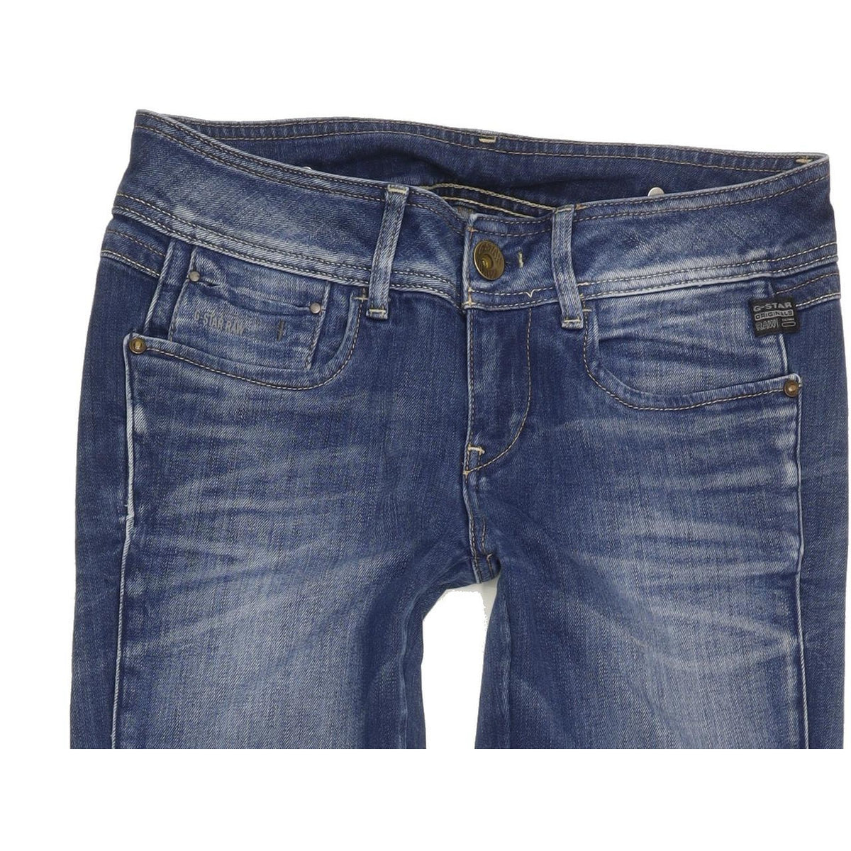 G-Star New Ford Women Blue Straight Slim Stretch Jeans W28 L34