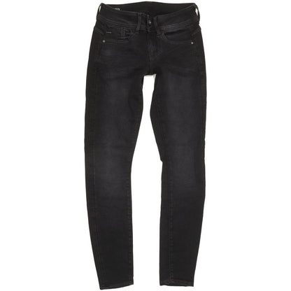G-Star Lynn Mid Women Black Skinny Slim Stretch Jeans W27 L30