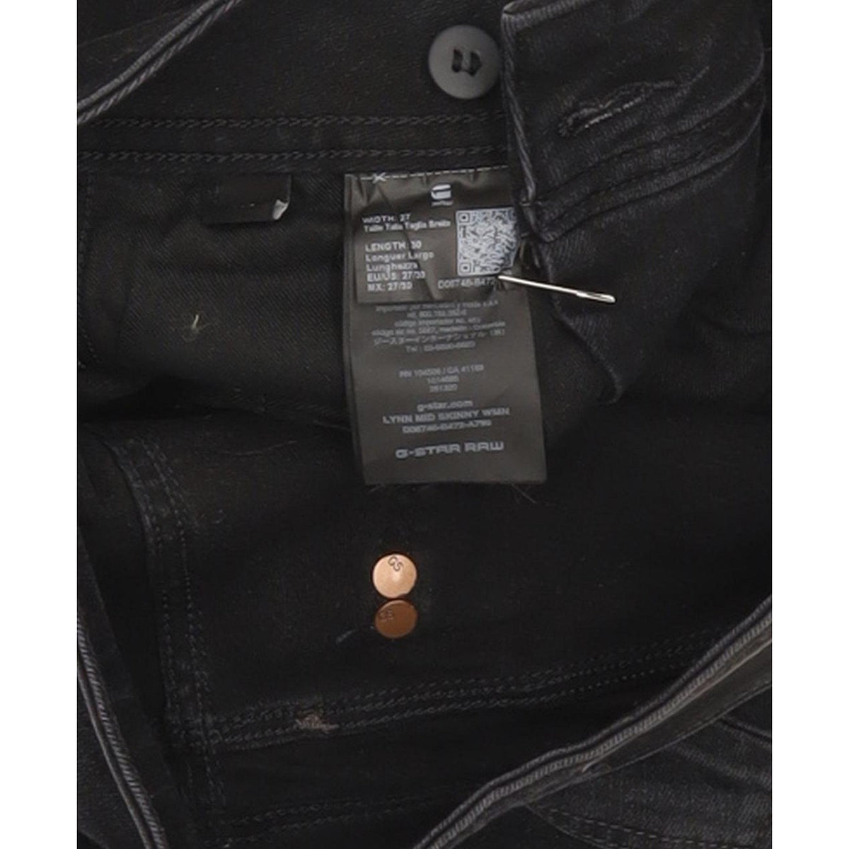 G-Star Lynn Mid Women Black Skinny Slim Stretch Jeans W27 L30